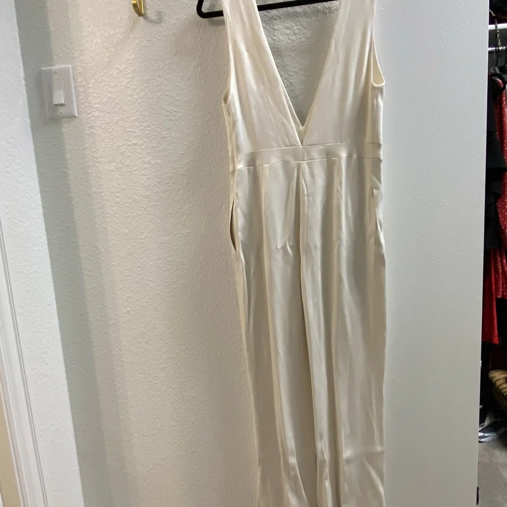 Vintage Ivory Silk Jumpsuit - Picture 2 of 6